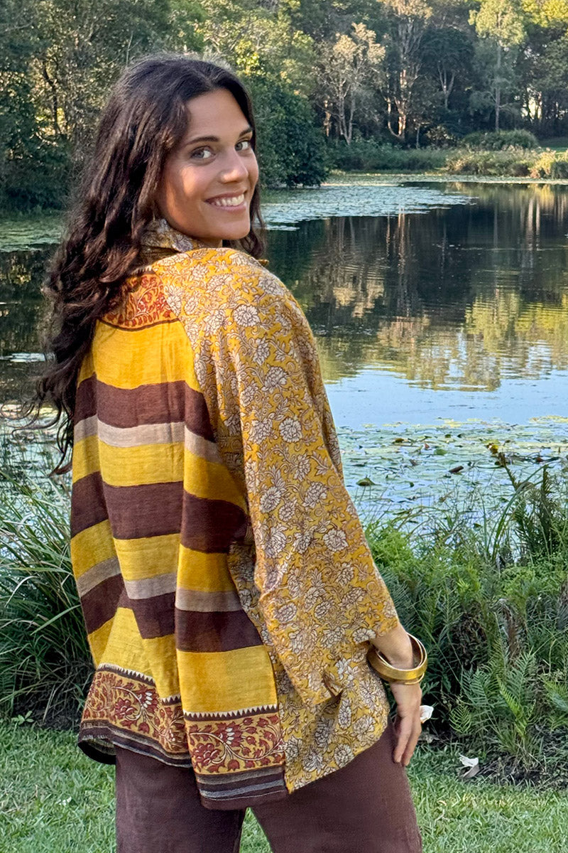 Vintage Sari Amira - Gold Dust (wool/silk)