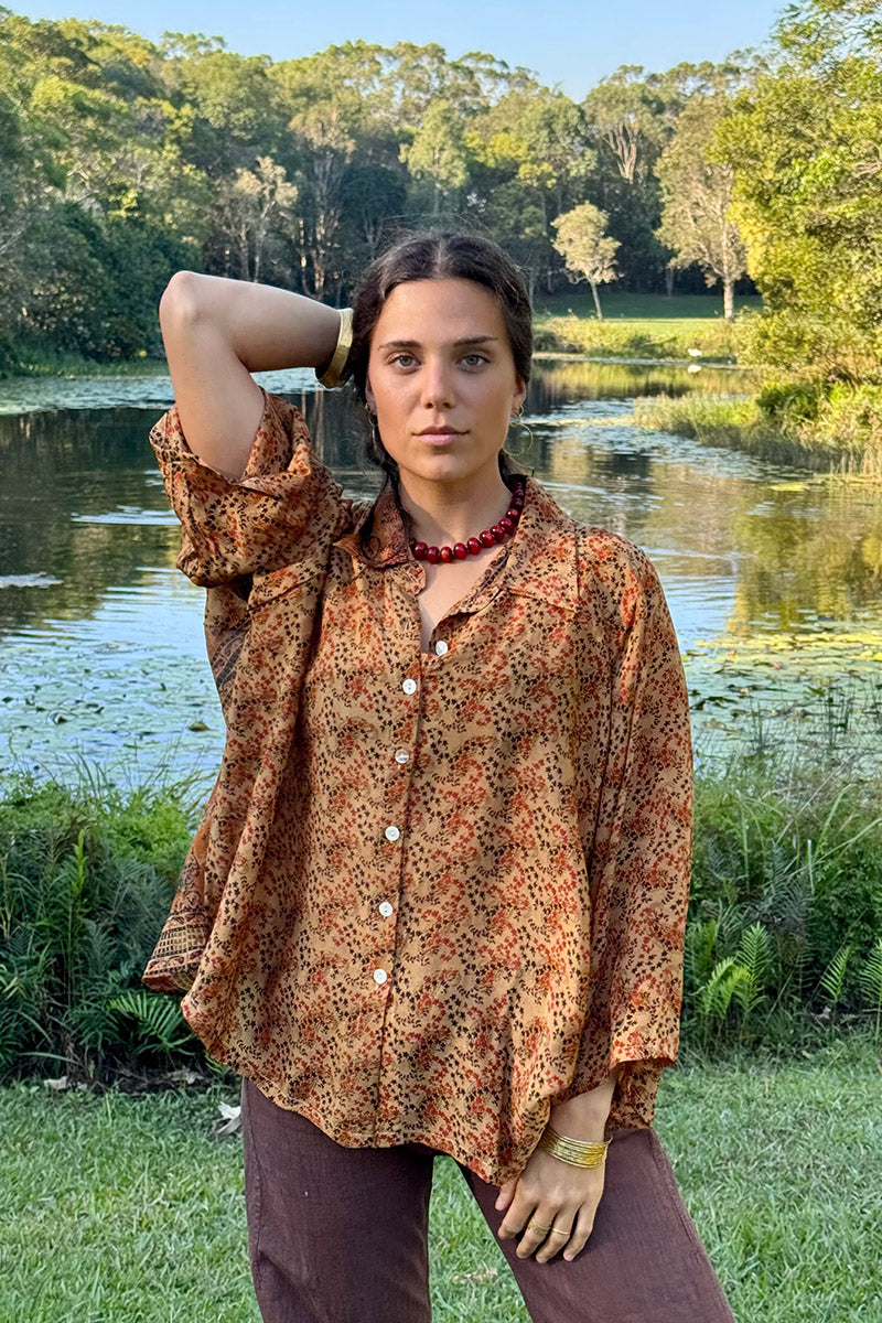 Vintage Sari Amira - Amber (silk)