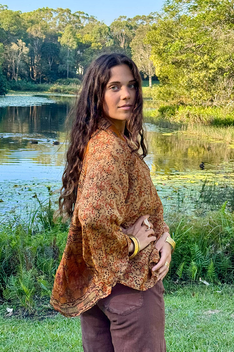 Vintage Sari Amira - Amber (silk)