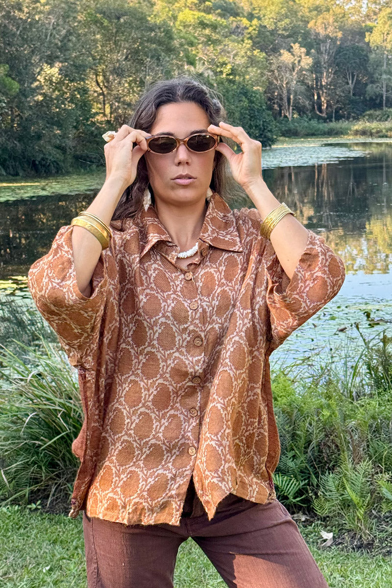 Vintage Sari Amira - Butterscotch (wool/silk)