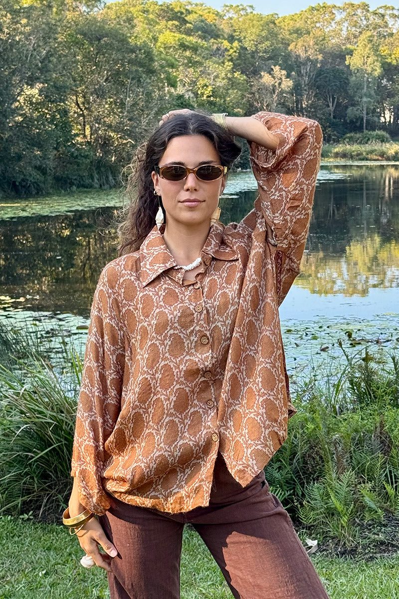 Vintage Sari Amira - Butterscotch (wool/silk)