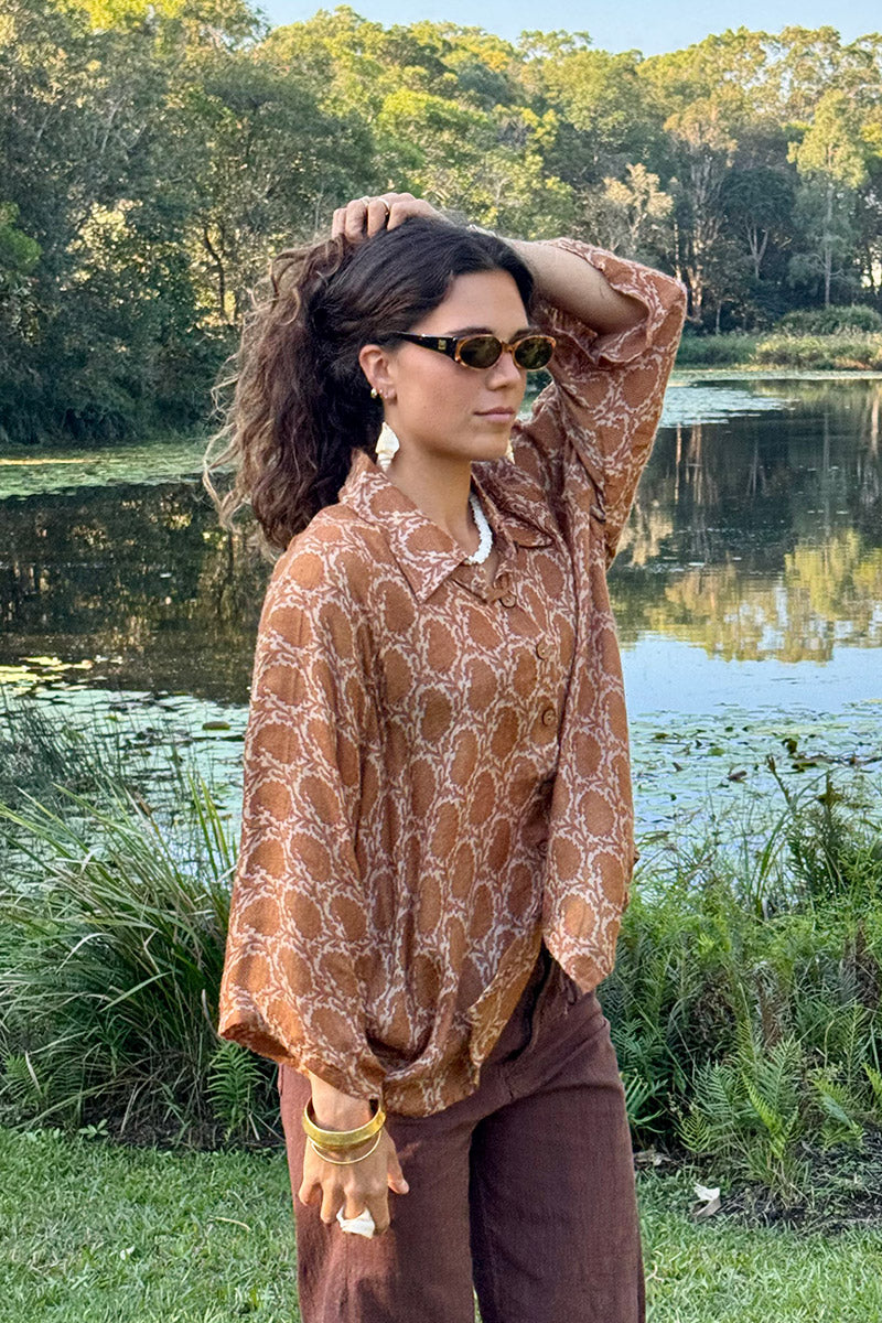 Vintage Sari Amira - Butterscotch (wool/silk)