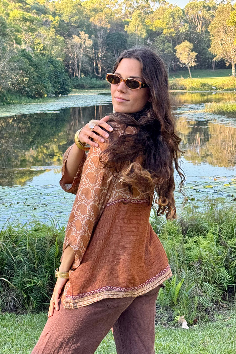 Vintage Sari Amira - Butterscotch (wool/silk)