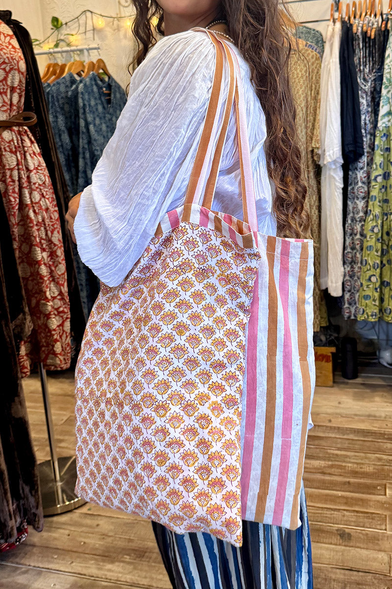 Two-Way Tote Bag - Saffron Rose