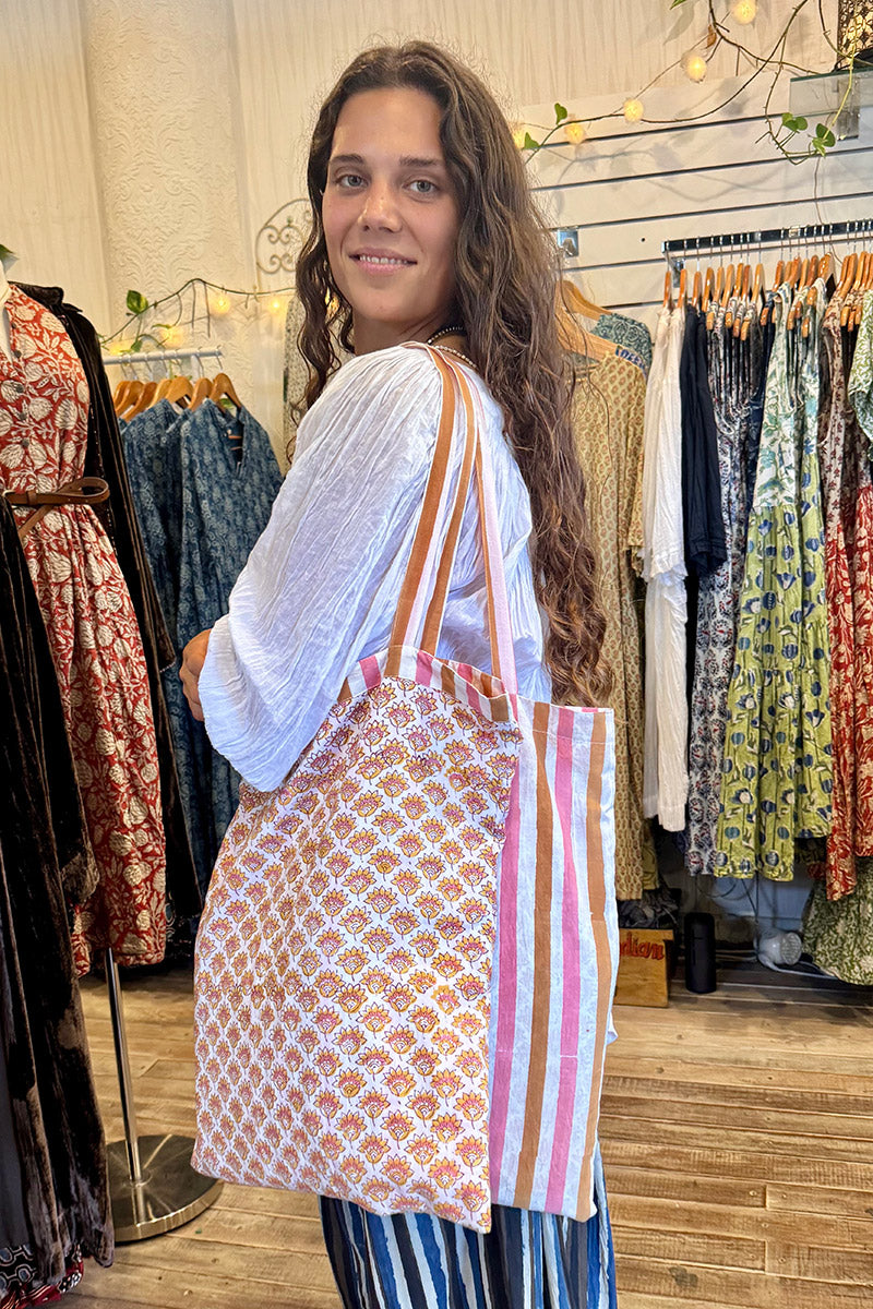 Two-Way Tote Bag - Saffron Rose