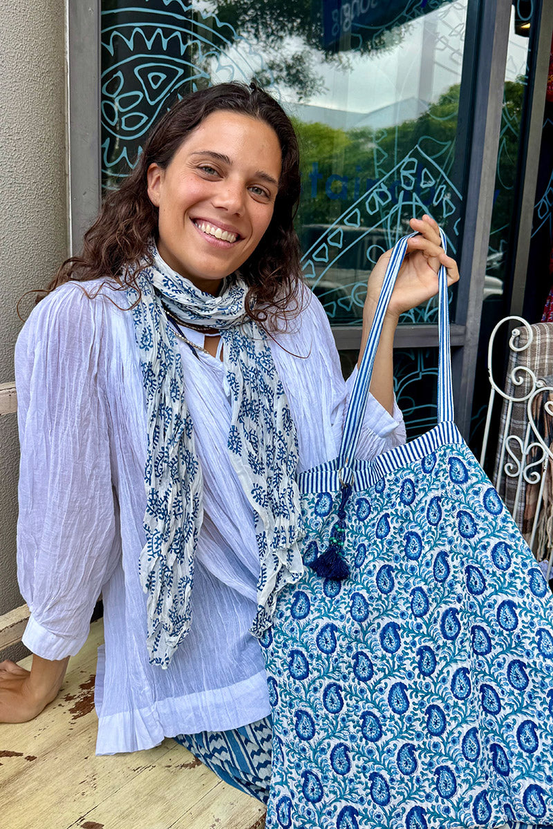 Two-Way Tote Bag - Blue Henna