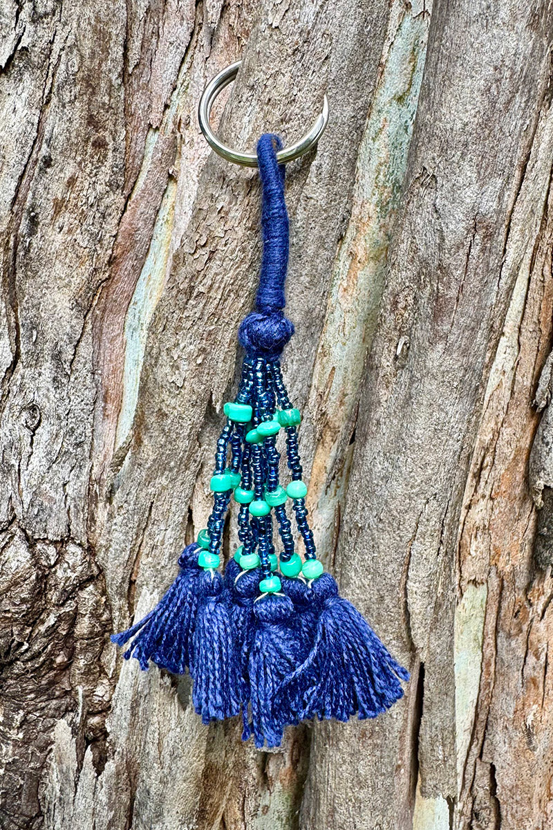 BeadWeave Keyring - Indigo