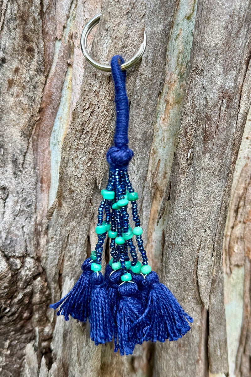 BeadWeave Keyring - Indigo