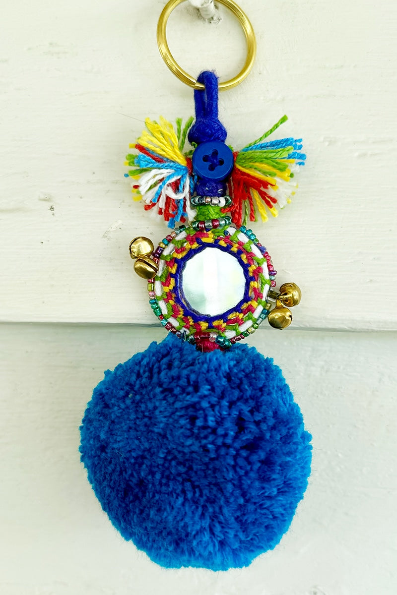 PomPom Keyring - Blue