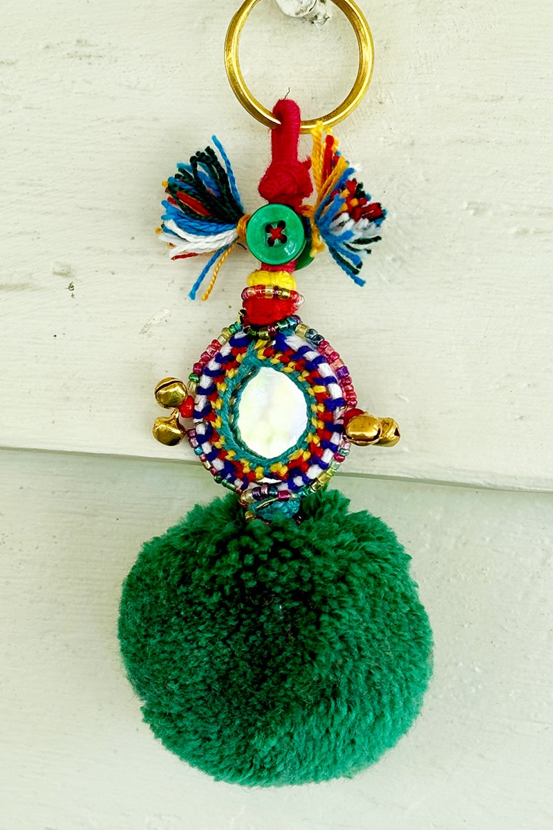 Pom Pom Keyrings - assorted colours