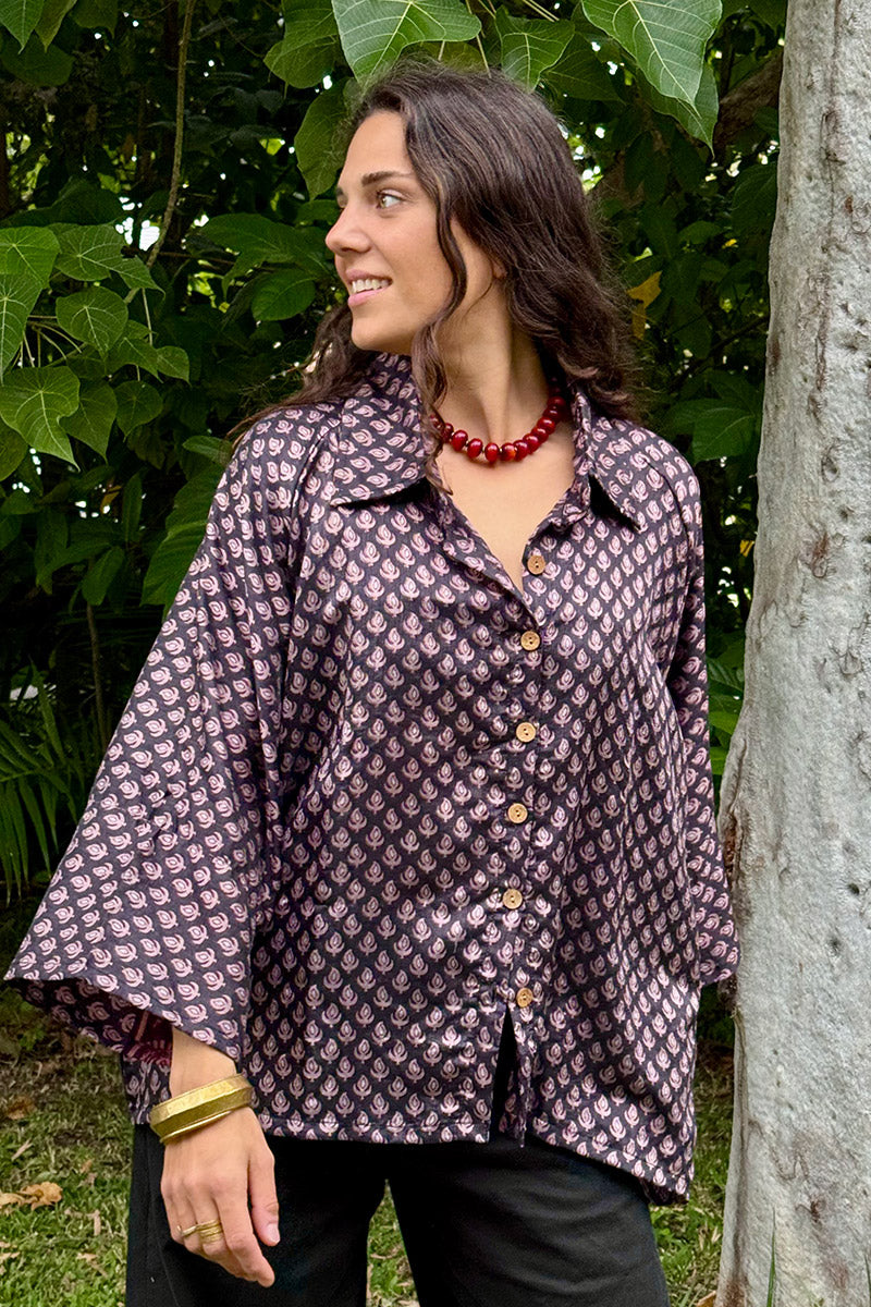 Vintage Sari Amira - Raspberry (wool/silk)