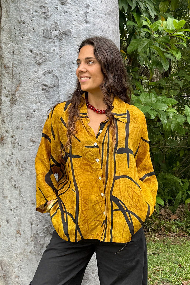 Vintage Sari Amira - Amber (silk)