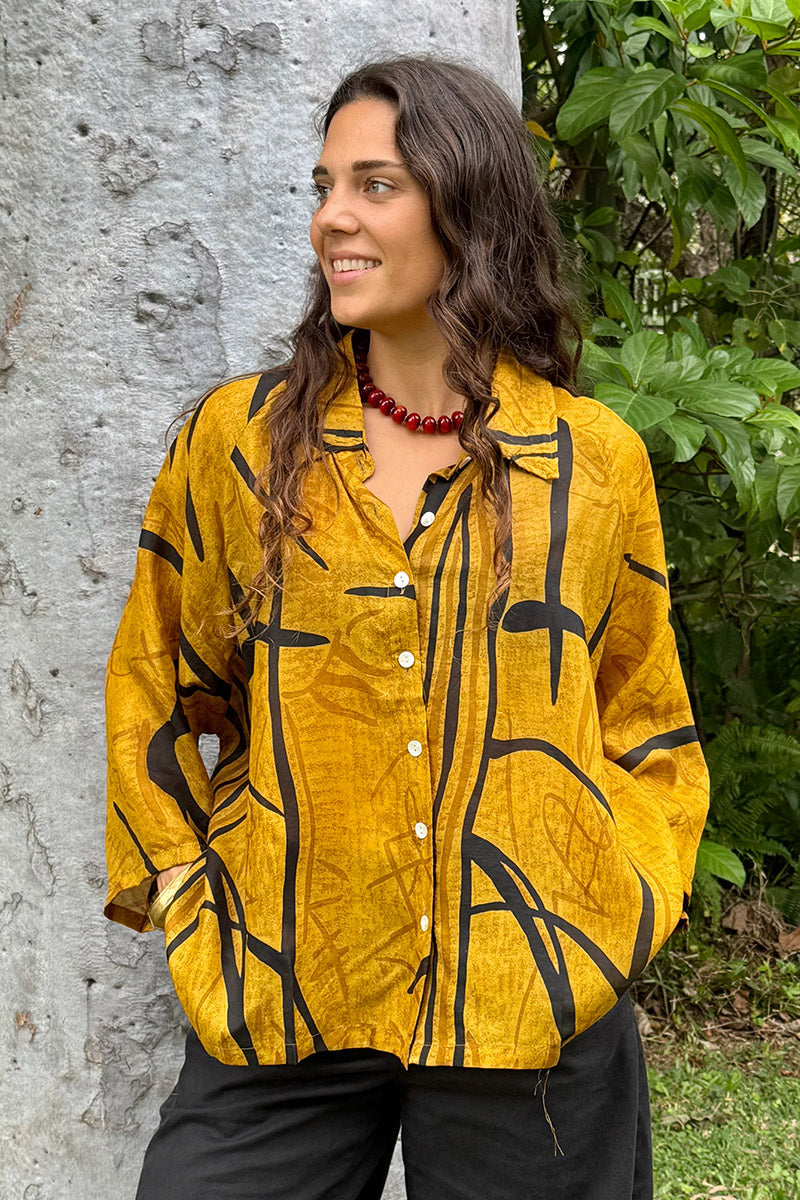 Vintage Sari Amira - Amber (silk)