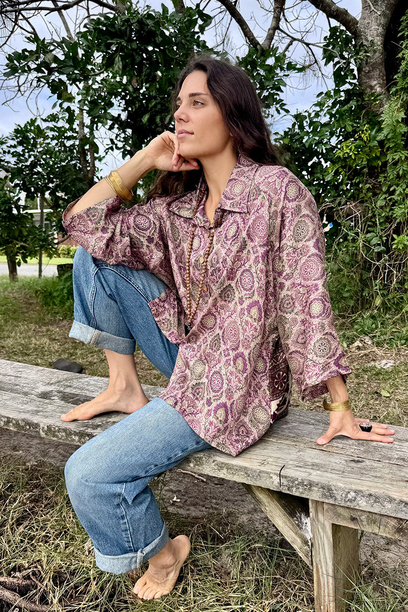 Vintage Sari Amira -Dusk (wool/silk)