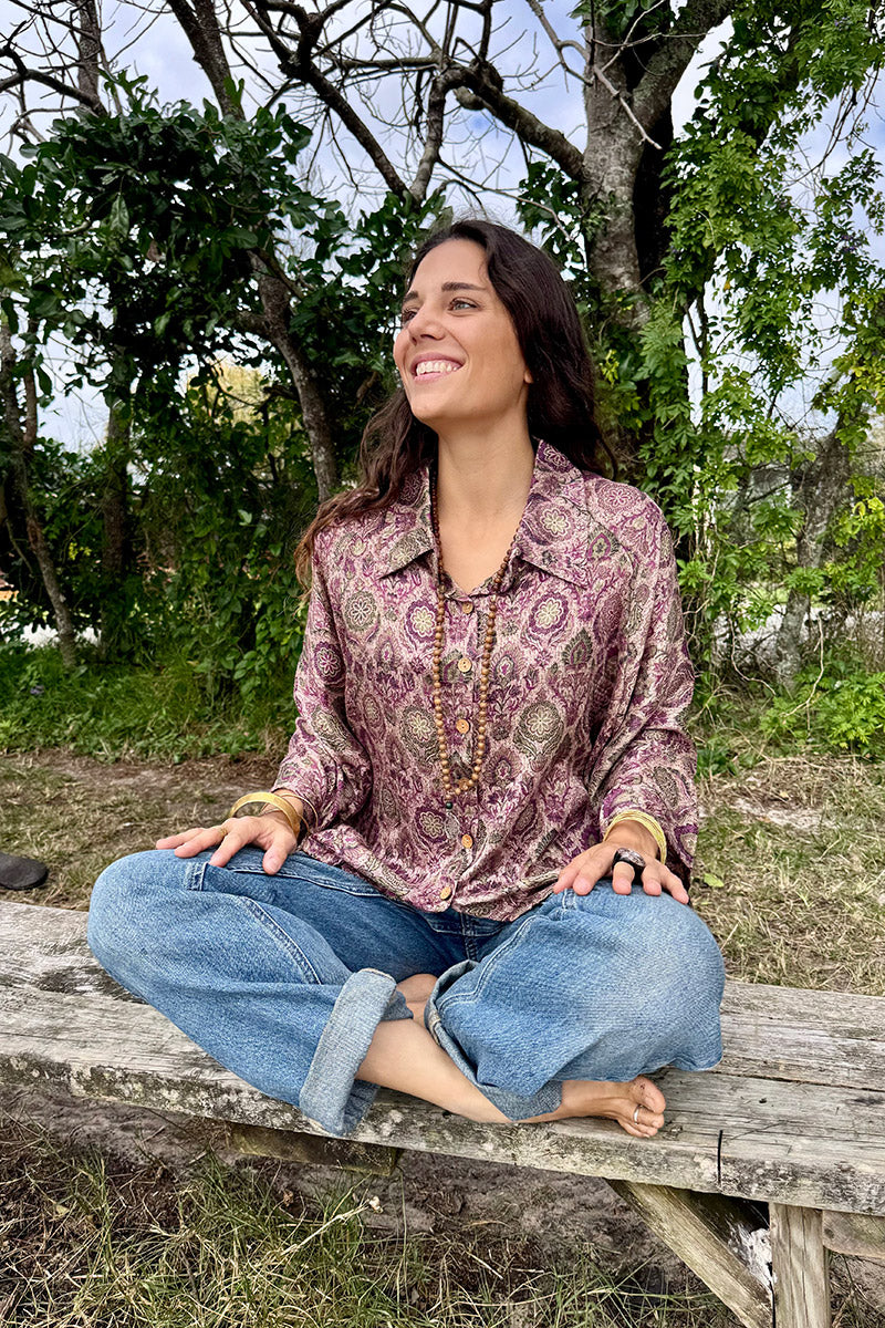 Vintage Sari Amira -Dusk (wool/silk)