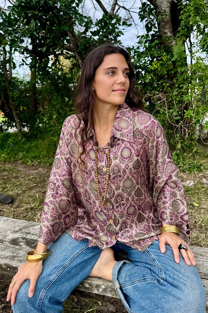 Vintage Sari Amira -Dusk (wool/silk)