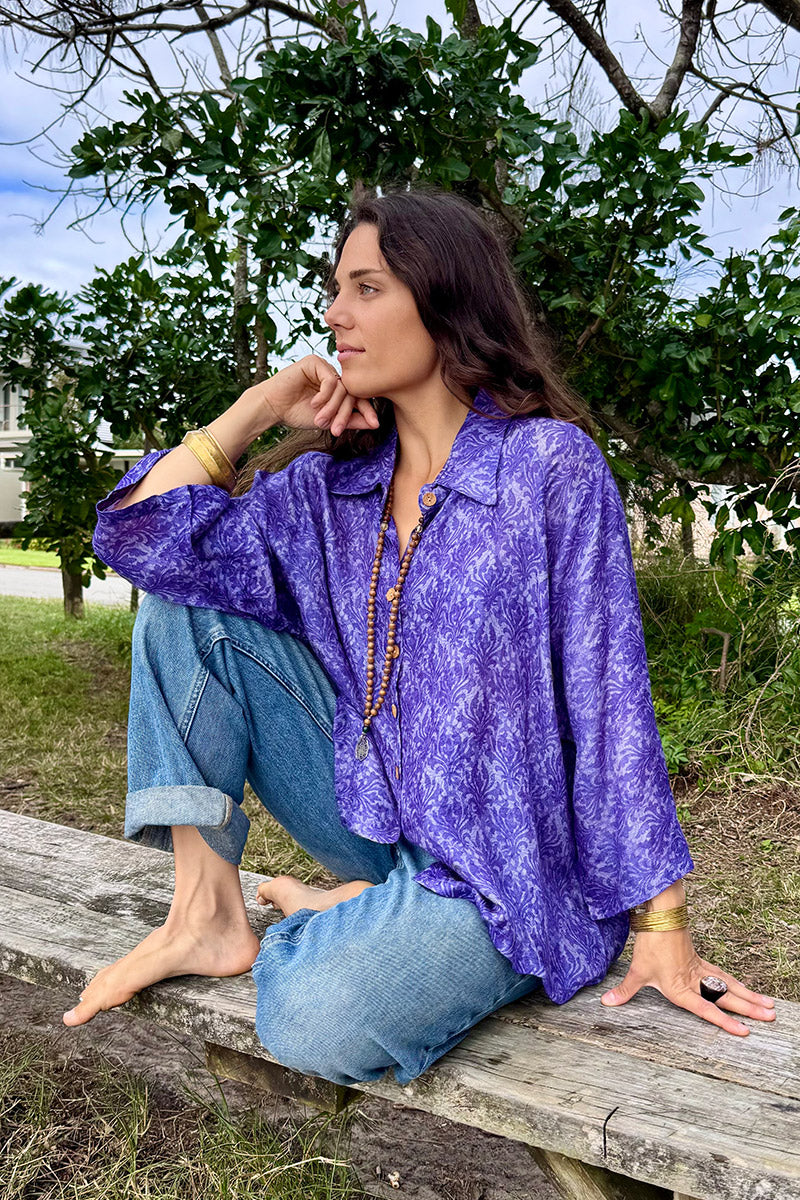 Vintage Sari Amira - Violet (wool/silk)