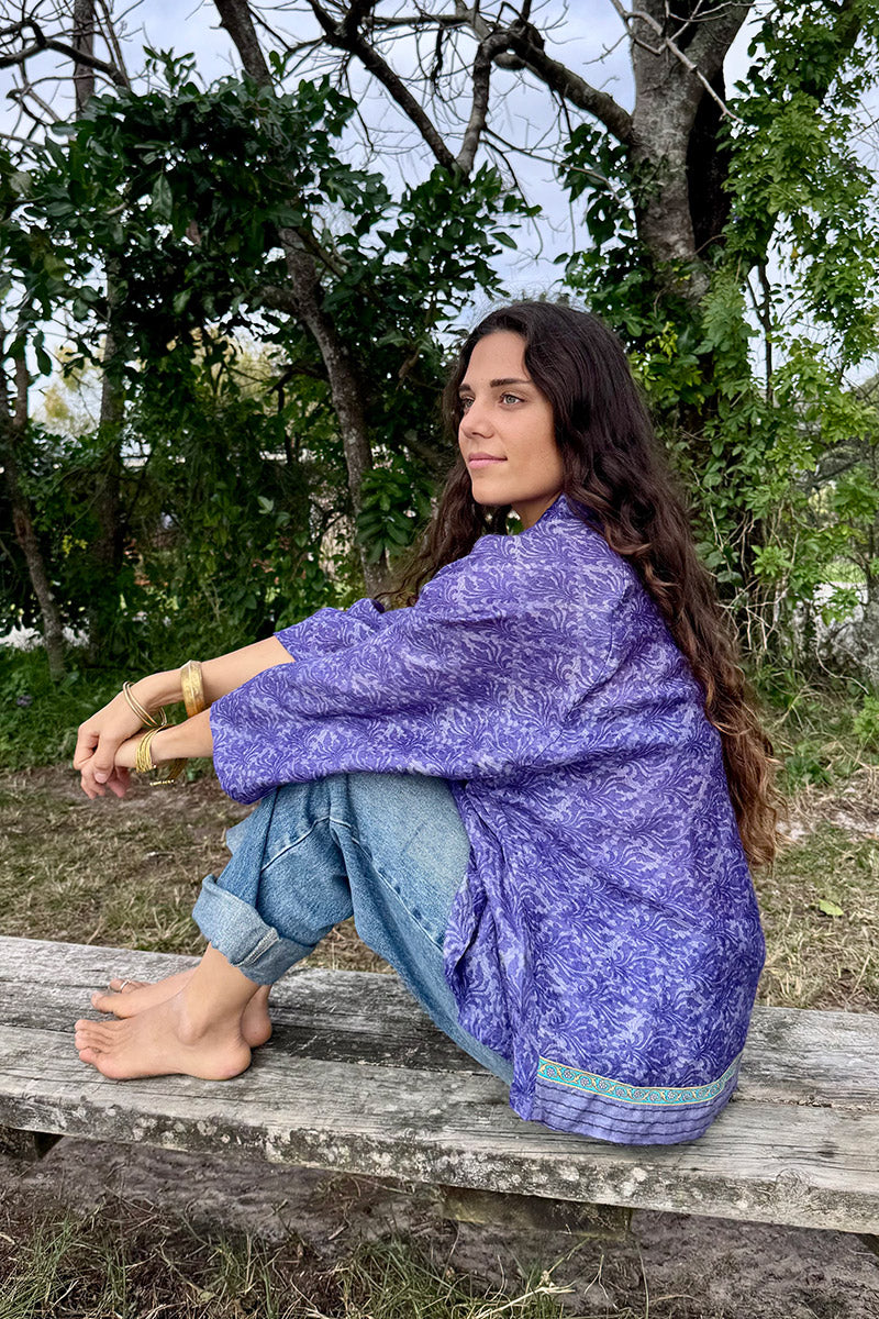 Vintage Sari Amira - Violet (wool/silk)