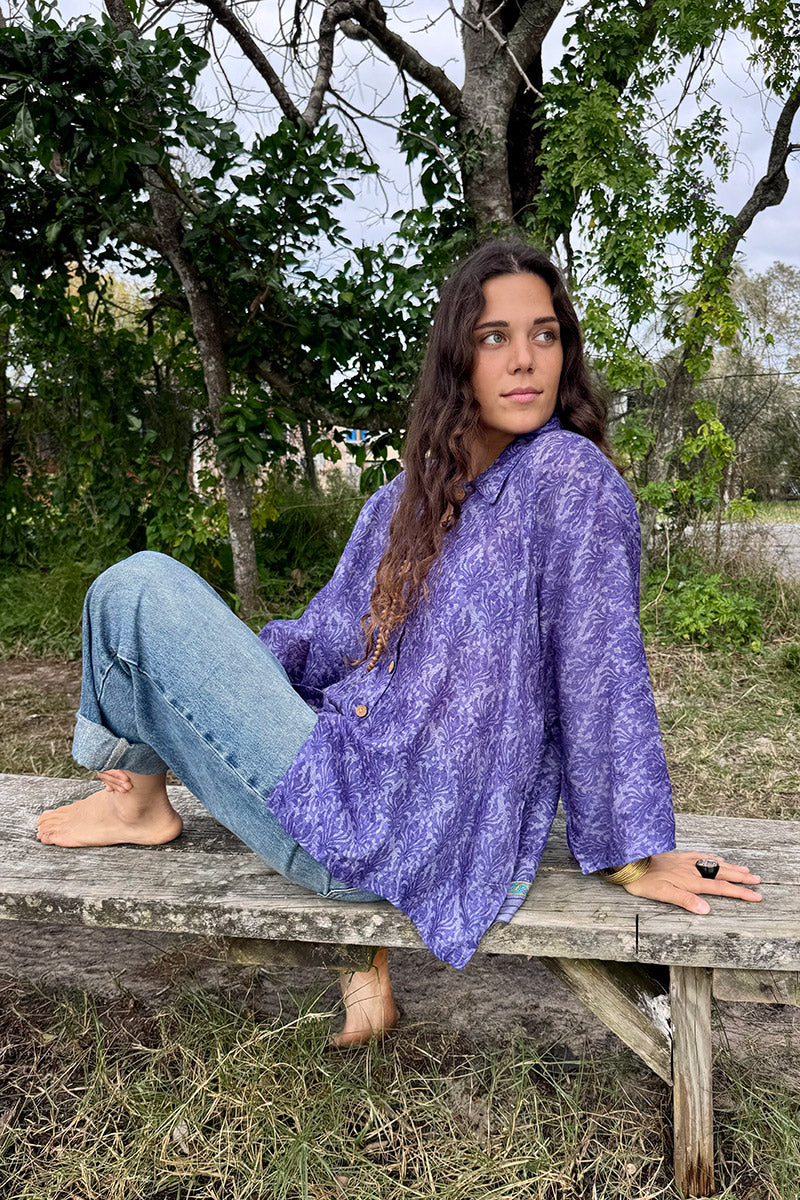 Vintage Sari Amira - Violet (wool/silk)