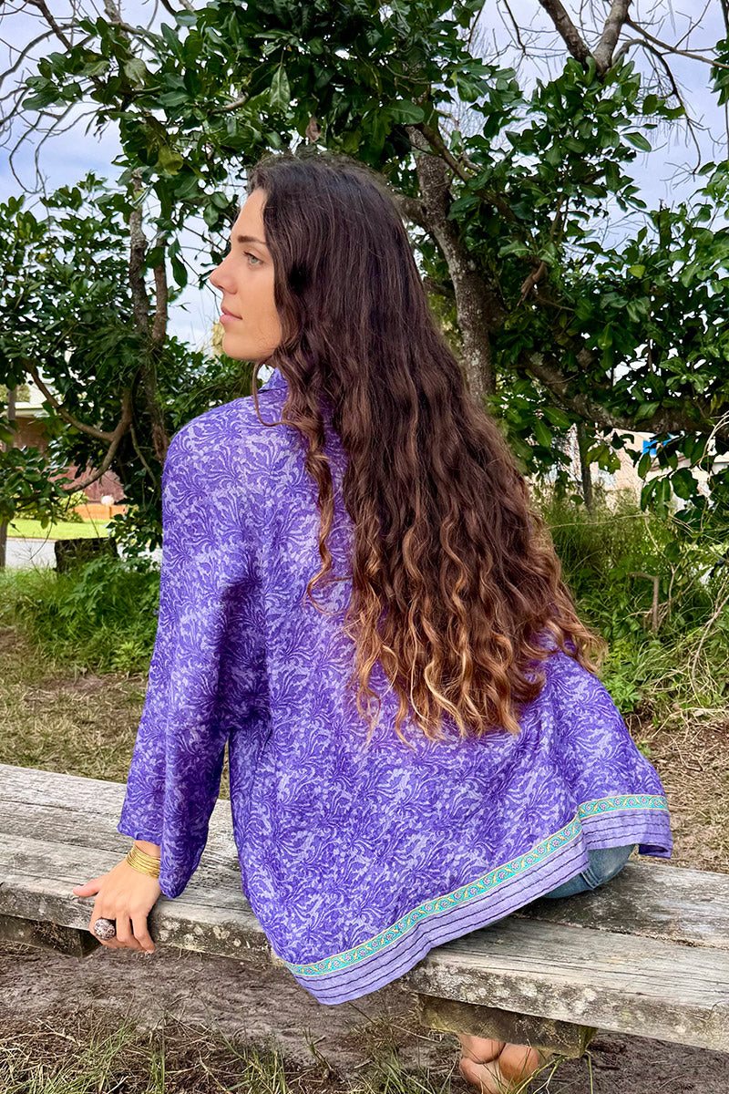 Vintage Sari Amira - Violet (wool/silk)