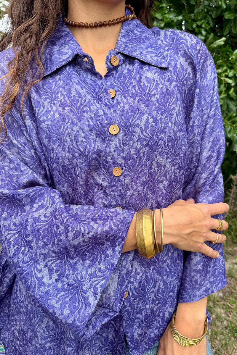 Vintage Sari Amira - Violet (wool/silk)