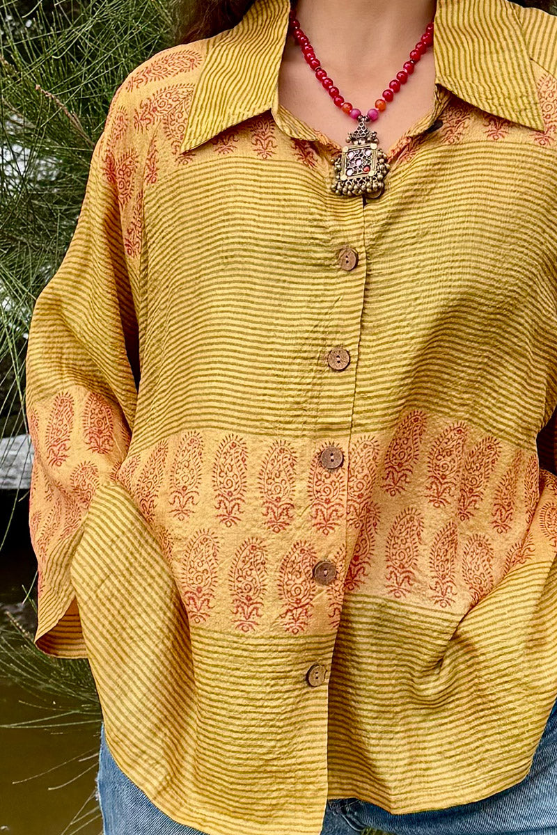 Vintage Sari Amira - Marigold (wool/silk)