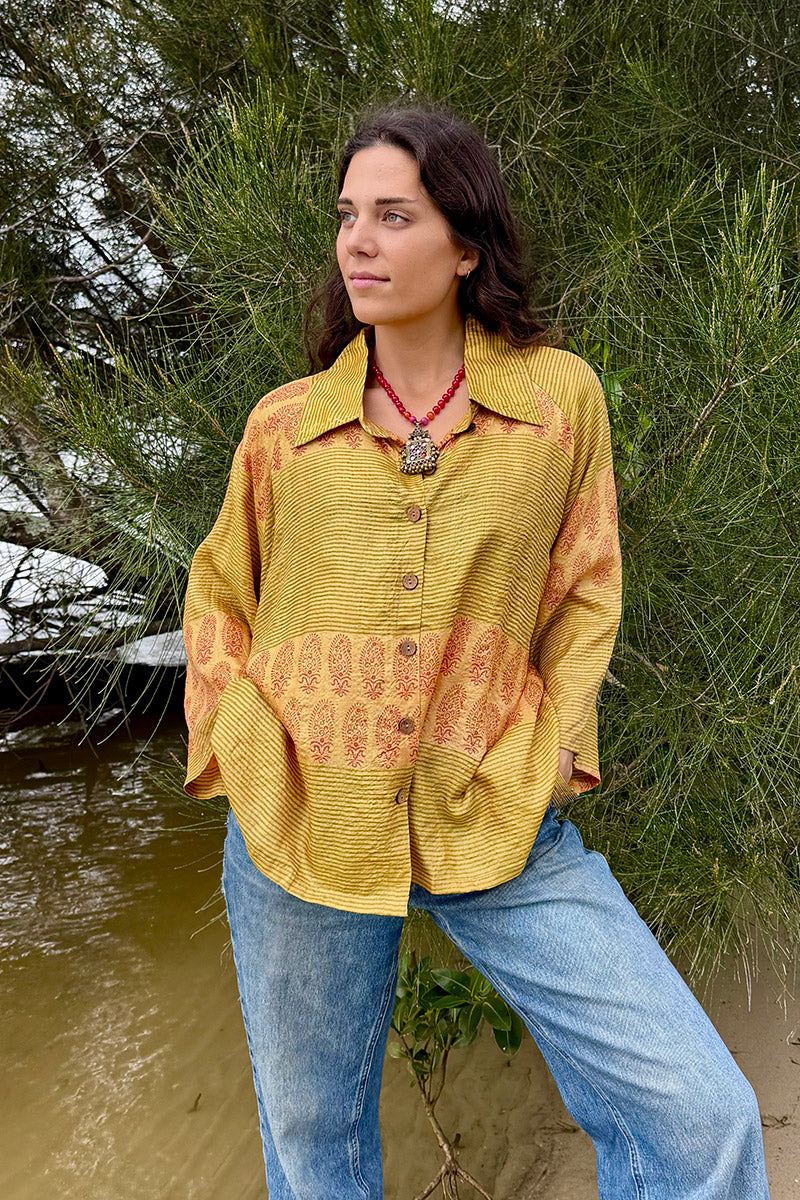 Vintage Sari Amira - Marigold (wool/silk)
