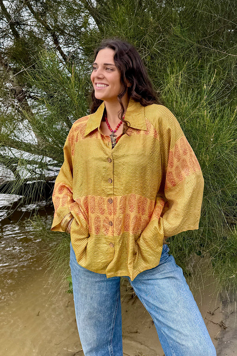 Vintage Sari Amira - Marigold (wool/silk)