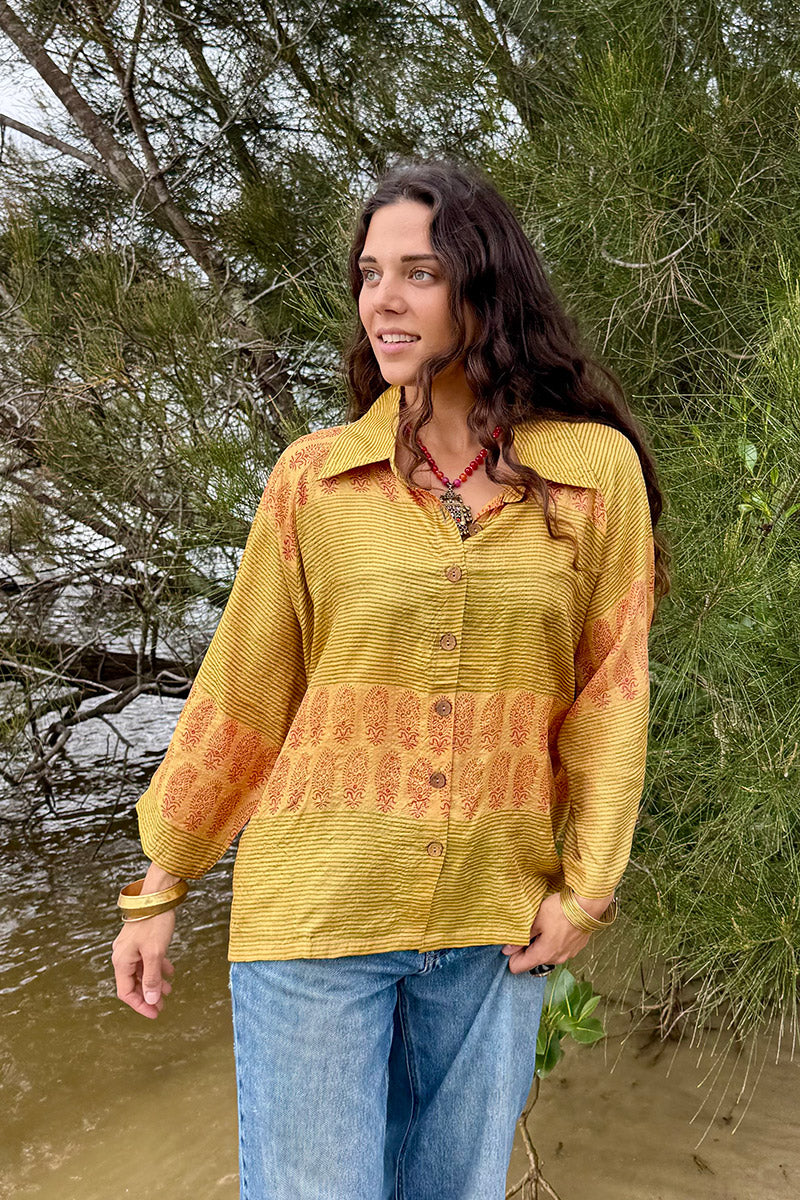 Vintage Sari Amira - Marigold (wool/silk)