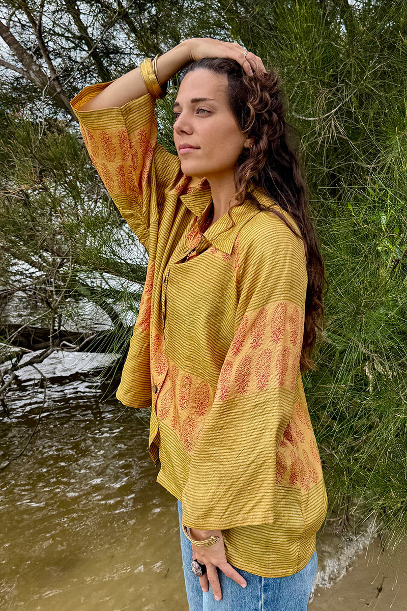 Vintage Sari Amira - Marigold (wool/silk)
