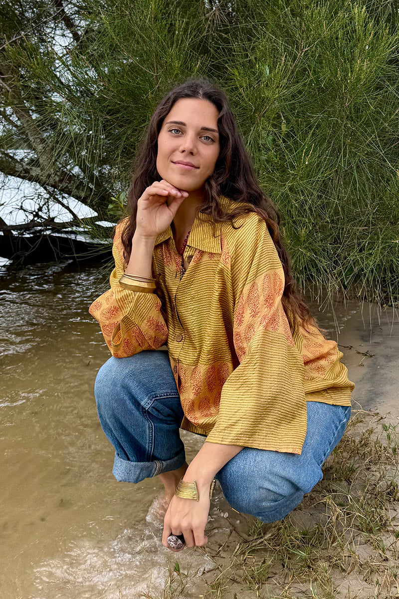 Vintage Sari Amira - Marigold (wool/silk)