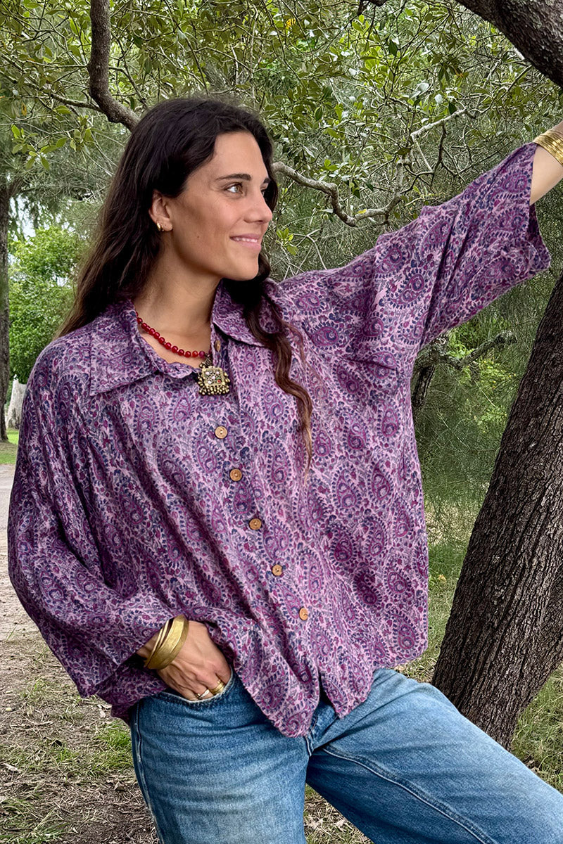 Vintage Sari Amira - Amethyst (wool/silk)