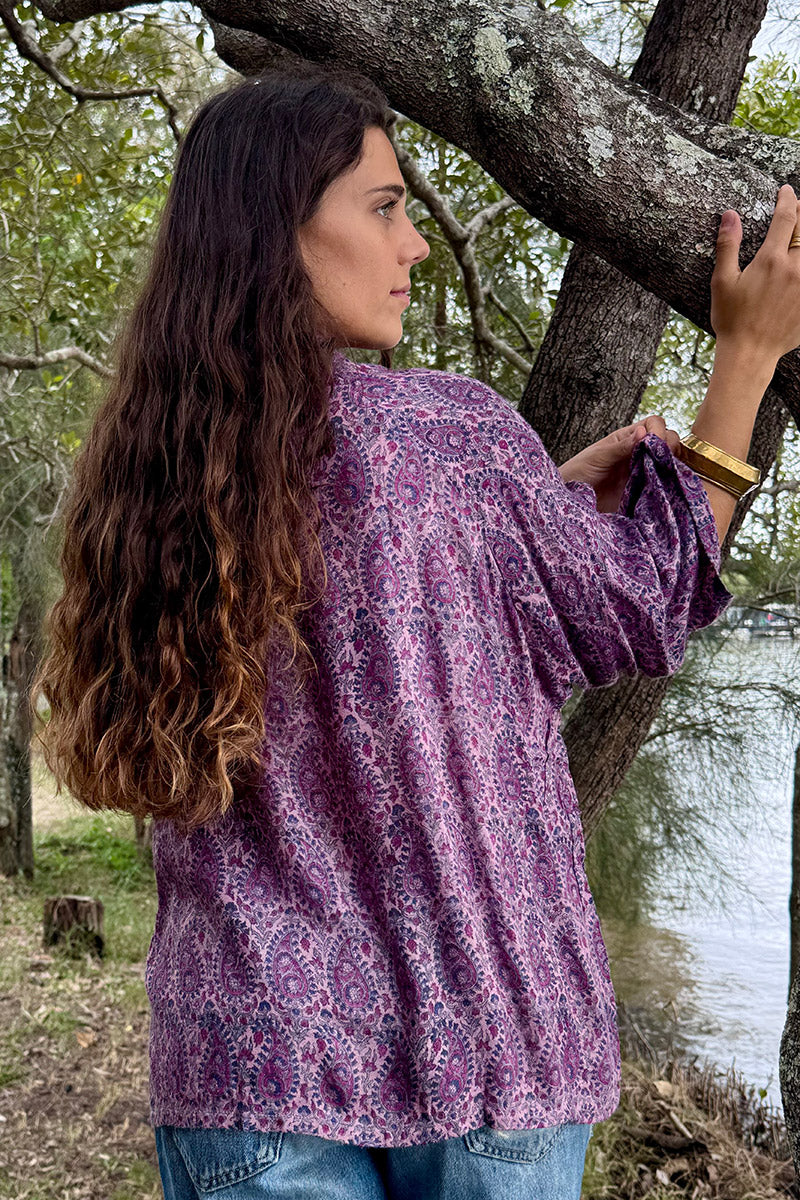 Vintage Sari Amira - Amethyst (wool/silk)
