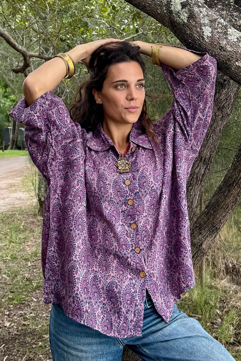 Vintage Sari Amira - Amethyst (wool/silk)