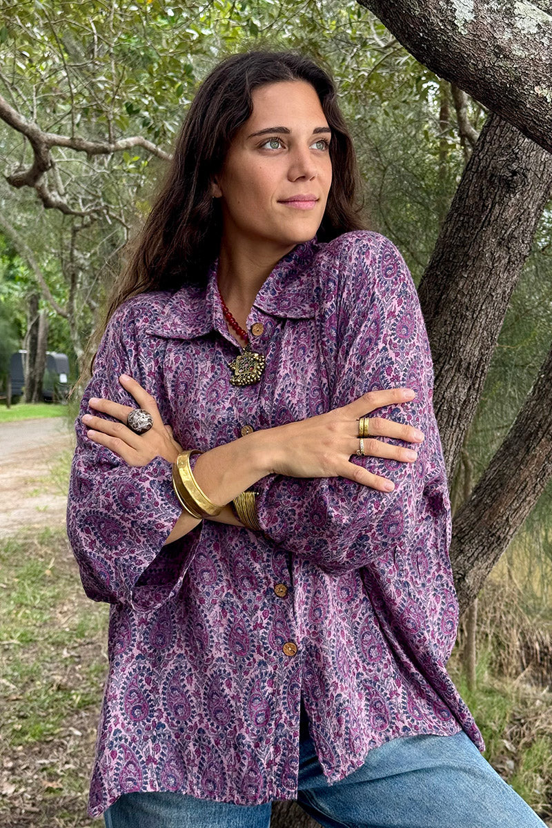 Vintage Sari Amira - Amethyst (wool/silk)