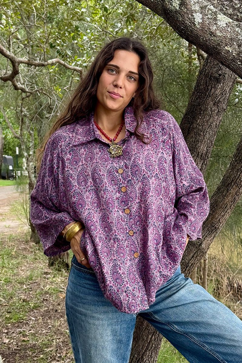 Vintage Sari Amira - Amethyst (wool/silk)