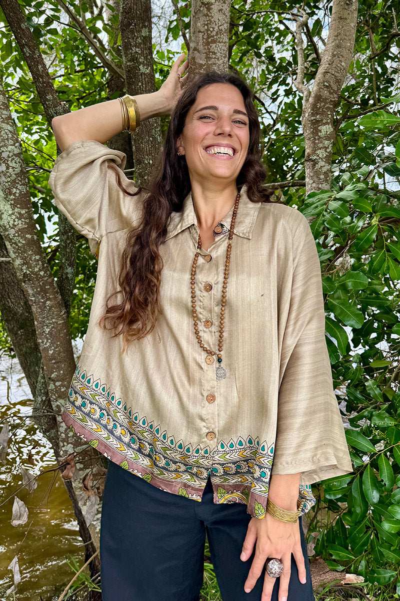 Vintage Sari Amira - Bisque (wool/silk)