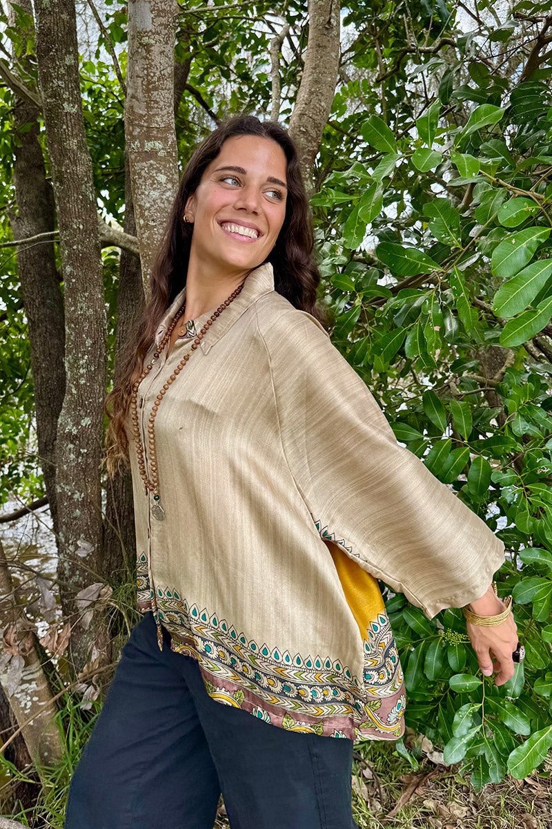 Vintage Sari Amira - Bisque (wool/silk)