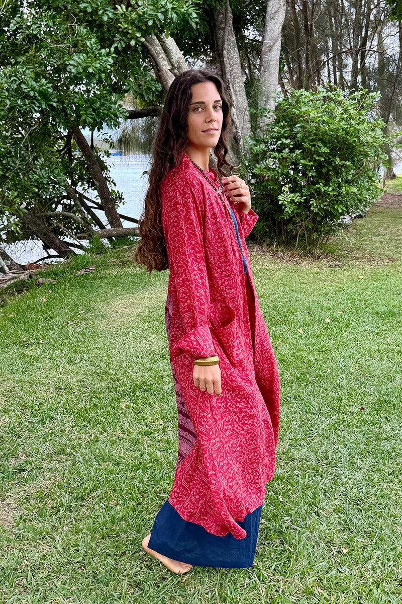 Vintage Sari Dust Coat - Ria (silk)