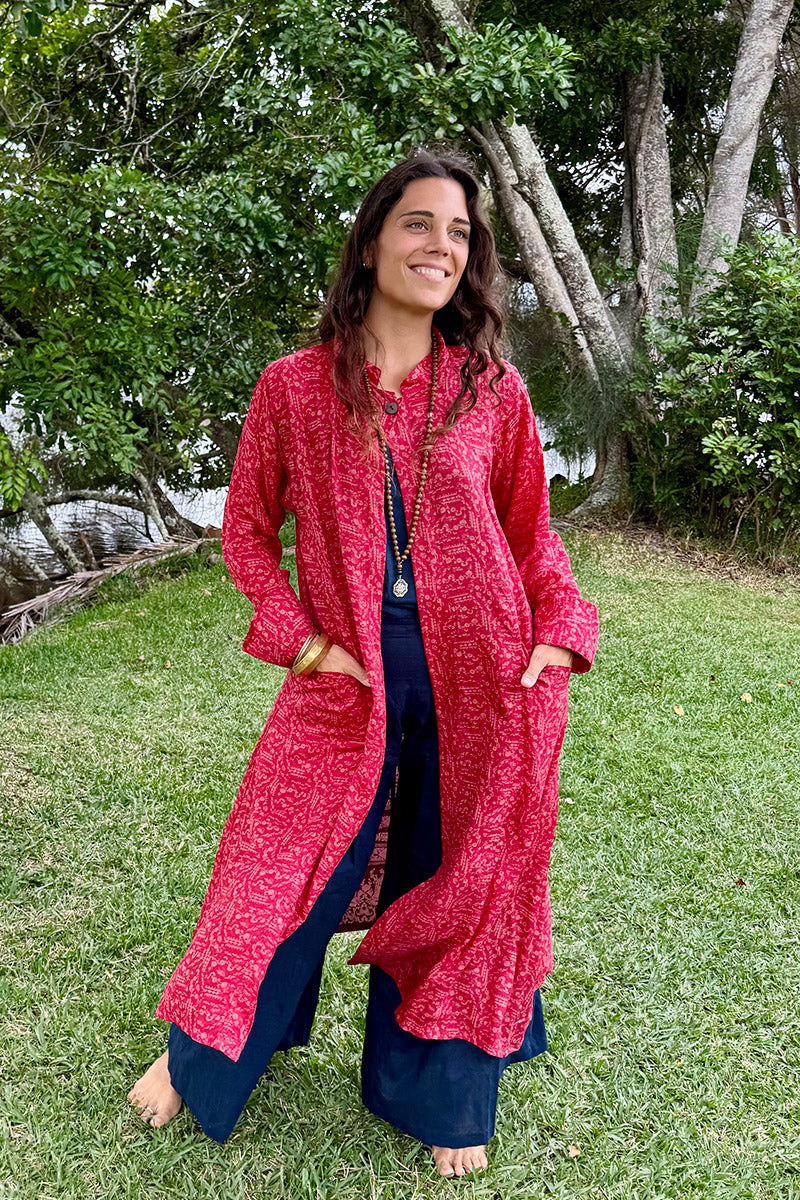Vintage Sari Dust Coat - Ria (silk)