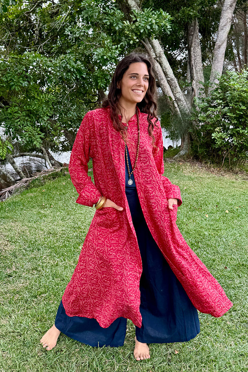 Vintage Sari Dust Coat - Ria (silk)