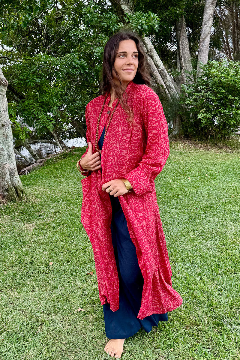 Vintage Sari Dust Coat - Ria (silk)