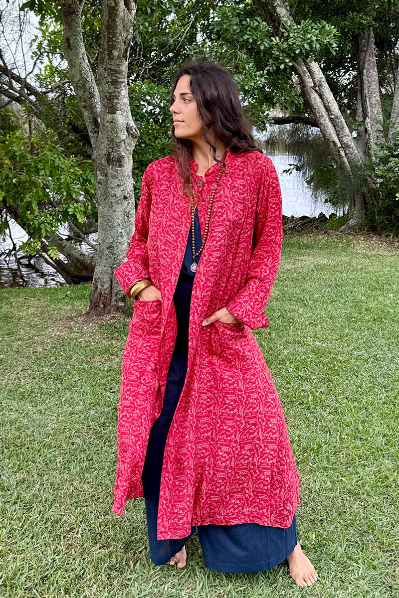 Vintage Sari Dust Coat - Ria (silk)