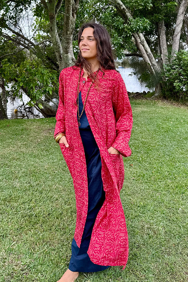 Vintage Sari Dust Coat - Ria (silk)