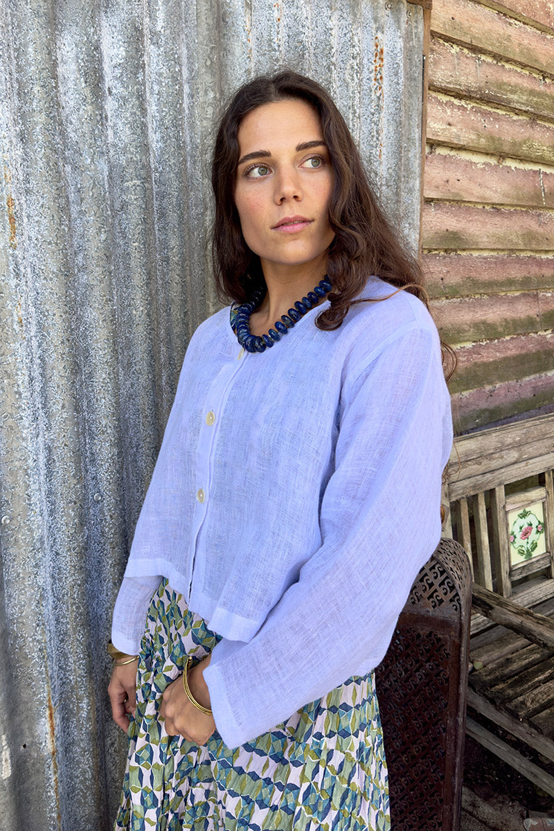Wild Hearts Linen Cardigan - Lavender Mist