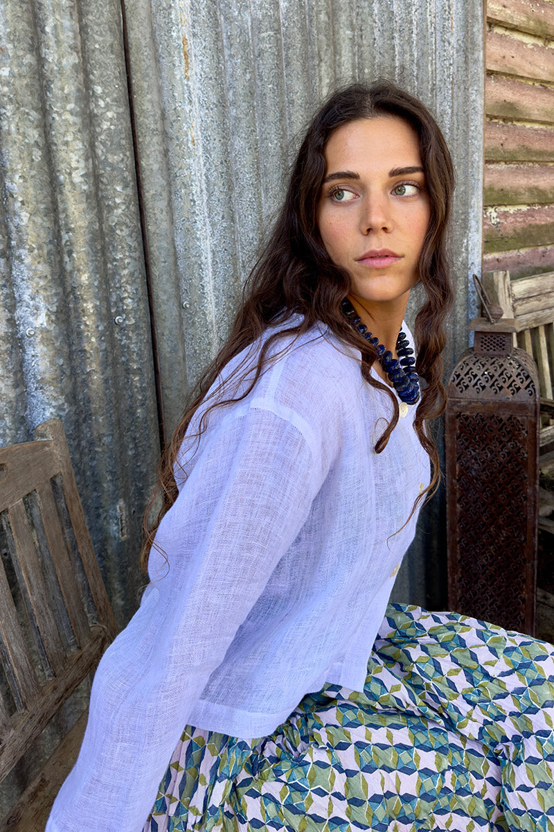 Wild Hearts Linen Cardigan - Lavender Mist