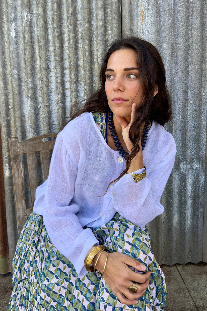 Wild Hearts Linen Cardigan - Lavender Mist