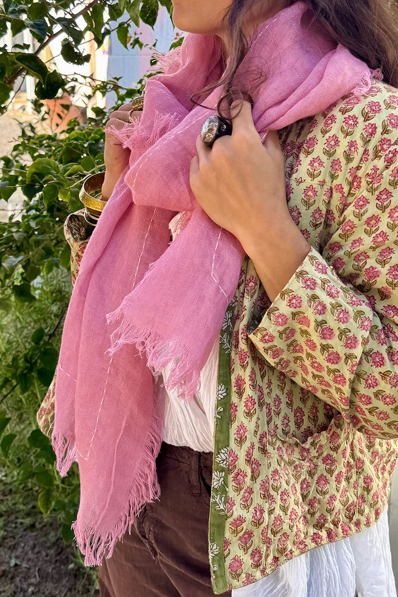 Wild Hearts Linen Scarf - Watermelon