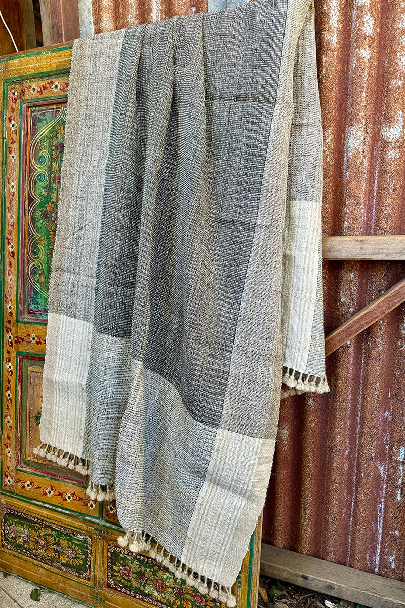 Raw Wool Shawl - Earth #2