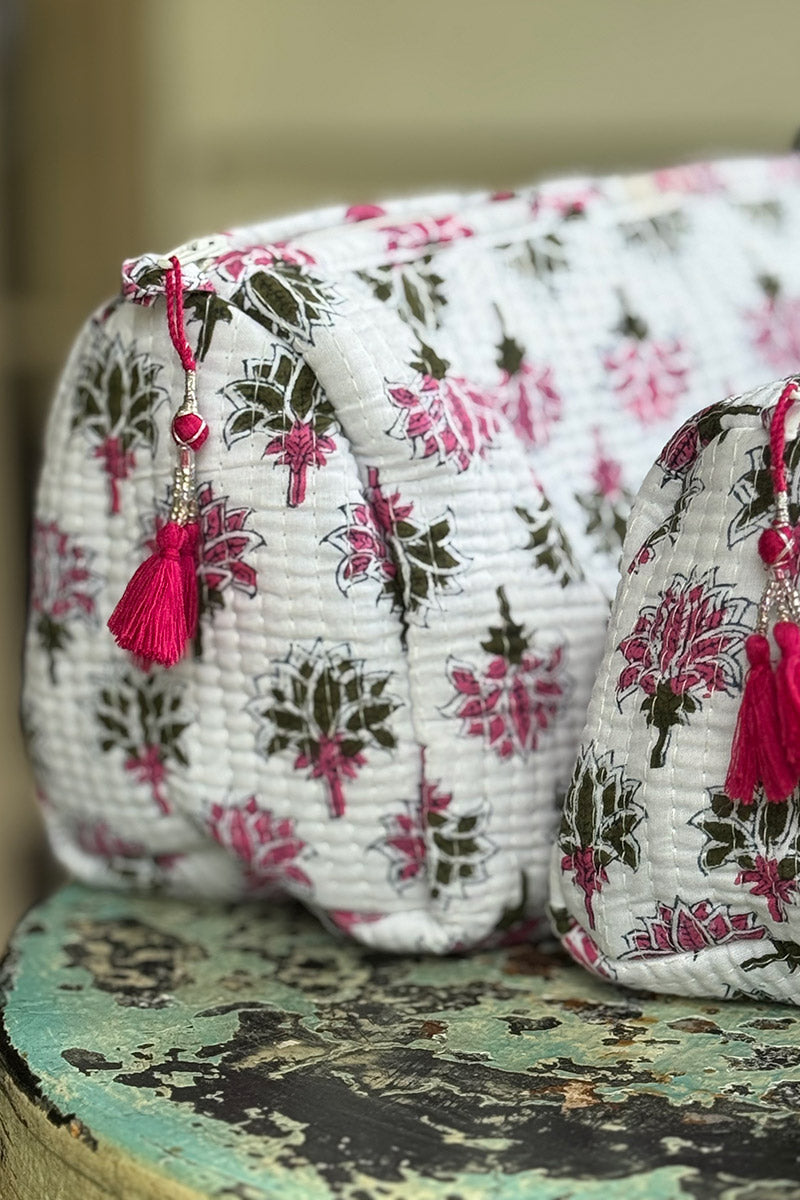 Wash Bags, accessories, Hand block prints, plastic lined with inside - Mira